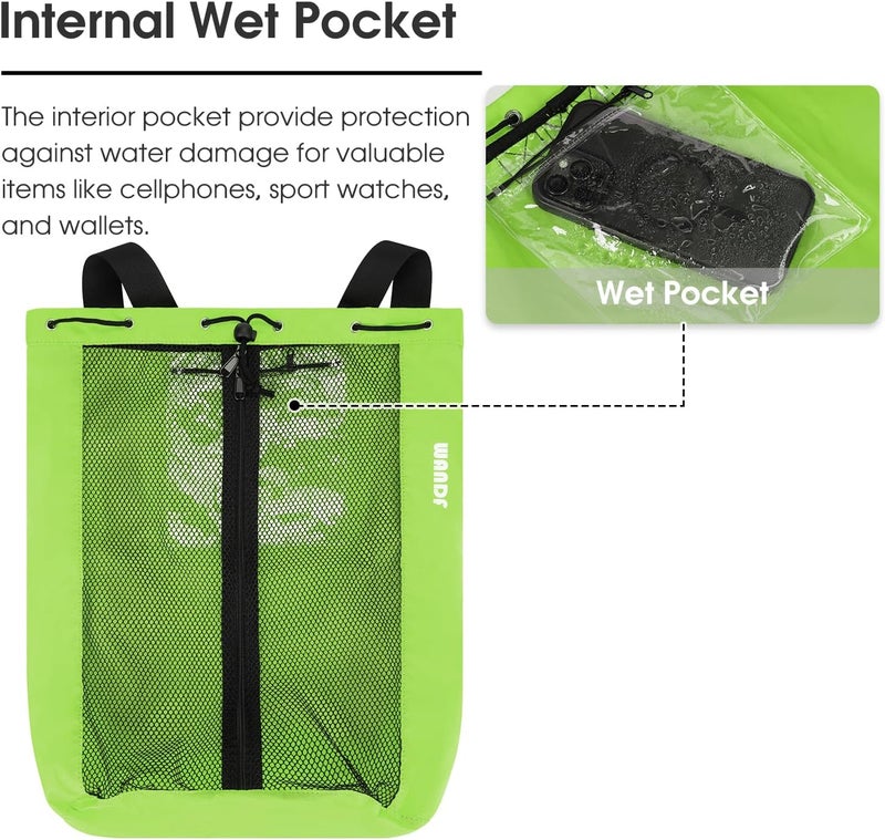 WANDF Swim Bag Mesh Drawstring Backpack Beach Backpack for Swimming, Gym, and Workout Gear - Image 4